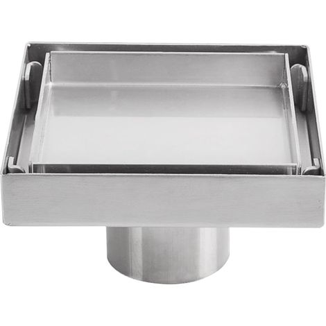 Drain Strainer for Shower en Acier Inoxydable 304 et Cuivre, 10cm, Finition Lisse, Argent - Résistant à la Rouille et Durable (1/5)