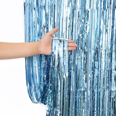 Rideau De Franges En Feuille Métallique - 2 Pièces 20 Cm X 100 Cm - Pour Décoration De Porte Ou Mur - Idéal Fêtes Et Célébrations (1/5)