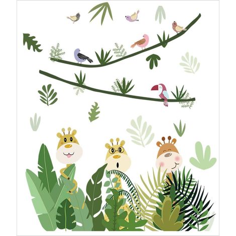 2 Pièces Autocollants Giraffe Décoration Chic pour Garçon Fille Stickers Animaux Cartoon (1/5)
