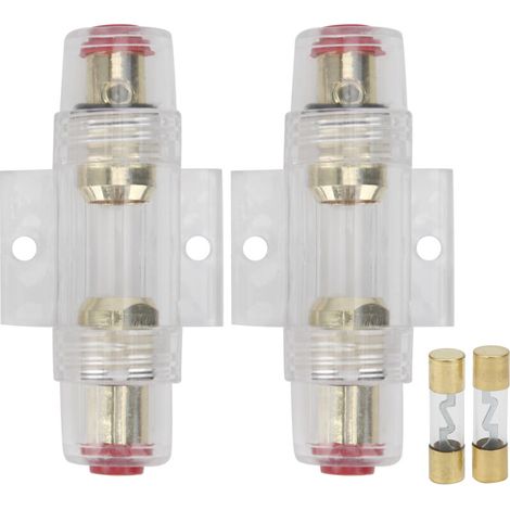 AGU Kfz-Audio-Sicherungshalter, 2 Stück, mit 60-A- und 80-A-Sicherungen, für 4-, 6- und 8-Gauge-Kabel, 12–24 V (1/5)