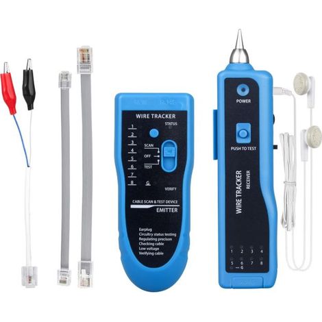 Testeur de câbles Ethernet RJ45 RJ11 Détecteur de continuité CAT5/CAT6 Kit générateur de tonalité et sonde Localisateur de lignes téléphoniques (1/5)
