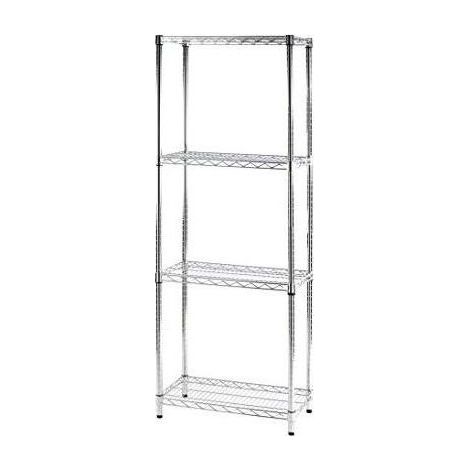 Scaffale in Acciaio Cromato - 4 Ripiani - 35x60x168 cm (1/4)
