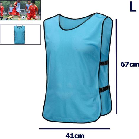 TRADE SHOP - Pettorina Da Allenamento Gilet Casacca Sportiva Scuola Calcio Sport Basket Color - Azzurro L