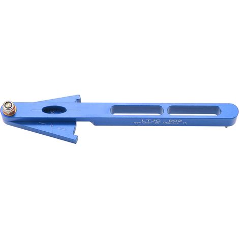 Jauge d'usure de chaîne de vélo multifonction, outil de mesure en alliage d'aluminium bleu pour vérifier l'état de la chaîne de bicyclette. (1/5)
