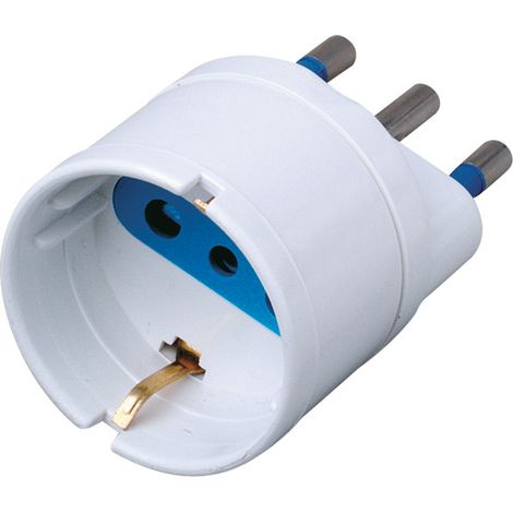 Alcapower Adattatore Schuko Bianco 16A Spina 3 Poli Italia 16A Presa Schuko Bipasso Tensione Massima 250V AC Potenza Massima 1500W Adattatore Presa (1/2)