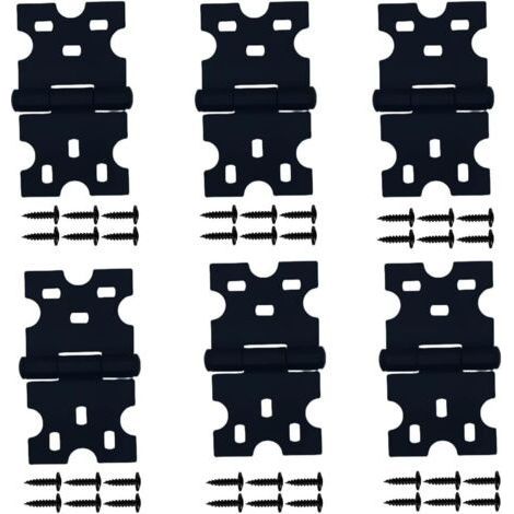 6 Pcs Black Hinges, Cabinet Hinges with Screws are Suitable for Small Doors/Drawers/Windows/Home Furniture Hardware (1/5)