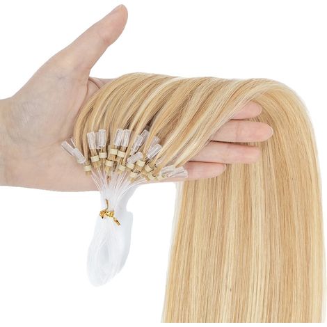 Extensiones de cabello con microanillas, fácil instalación, realzan el volumen, P01-a, 16 pulgadas, 50 mechones (1/2)