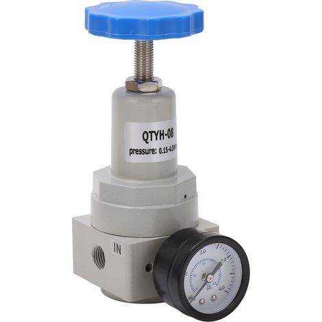 Régulateur de pression d'air, soupape de décharge automatique, contrôleur en alliage d'aluminium avec manomètre QTYH-08 0,15-4,0 MPa (1/5)