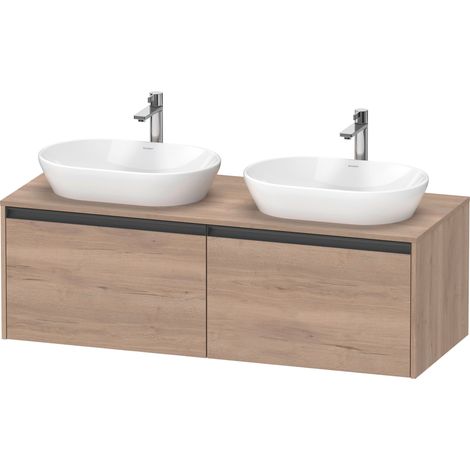 Duravit Ketho.2 Meuble sous-lavabo à colonnes suspendu, découpe