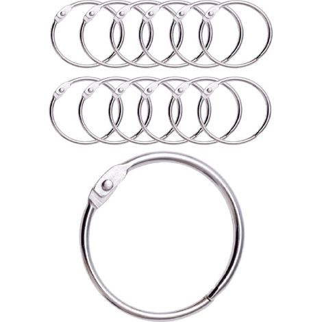 Lot de 12 anneaux de rideau de douche avec crochets métalliques – Anneaux ronds de 50 mm (Idéaux pour les rideaux, la salle de bain, la décoration intérieure et la reliure) – Argent