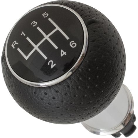 Pomo de palanca de cambios Audi A3 8P 03-12 NEGRO + CROMADO 6 VELOCIDADES (1/5)