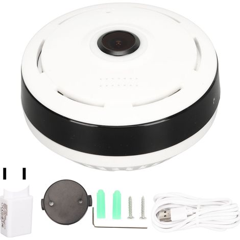Caméra Fisheye 360° Panoramique WiFi AC110-240V, Vision Nocturne, Détection de Mouvement, Audio Bidirectionnel, Prise US (1/5)