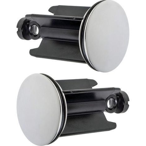 Bouchon de Lavabo de Salle de Bain Universel Ø 40 mm, Lot de 2, Bouchon d’évacuation Chromé, Constitué de Laiton, avec Joint en Caoutchouc, Bouchon Réglable en Hauteur, Bonde de Baignoire Antirouille (1/4)