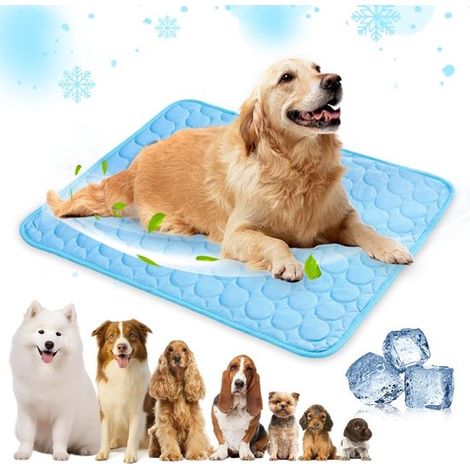 Tapis rafraîchissant XL pour chien et chat, lavable, tapis d'été pour animaux, couverture rafraîchissante confortable, bleu (1/5)