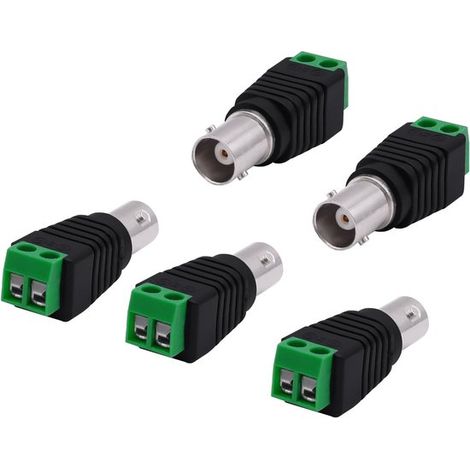 Connettore a 2 pin senza saldatura per telecamere di sicurezza CCTV - Adattatore con morsettiera a vite per balun video - Set di 5 pezzi (1/5)
