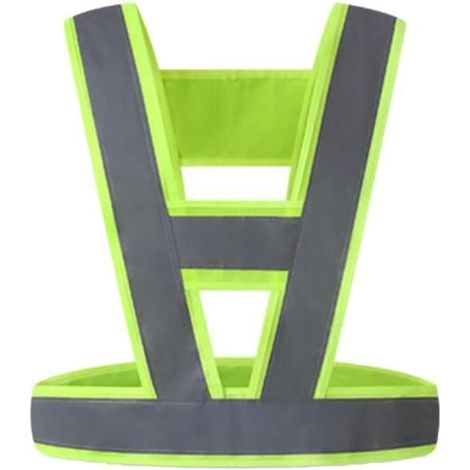 gilet de sécurité routière Jaune fluorescent (bande réfléchissante grise) (1/4)