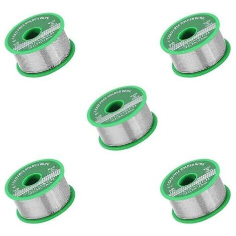 5 pièces étain de soudure , étain sans plomb avec noyau de colophane, étain à souder avec flux, fil de soudure pour la réparation et le bricolage des composants de soudure électriques électroniques（0.