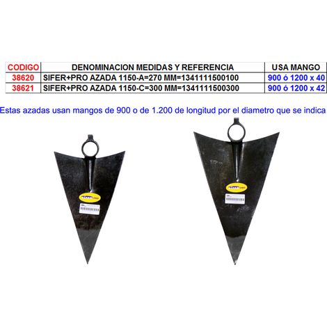 SIFER sifer+pro azada 1150-c 300 mm 1341111500300 , sifer+pro azada 1150-c 300 mm 1341111500300