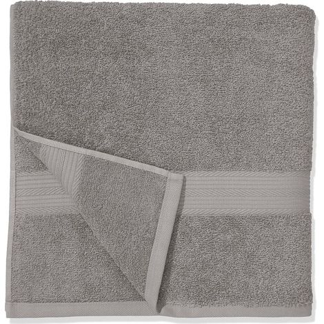 Set of 2 bath towels made from 100% cotton, colorfast, soft and absorbent, 70 x 140 cm, grey