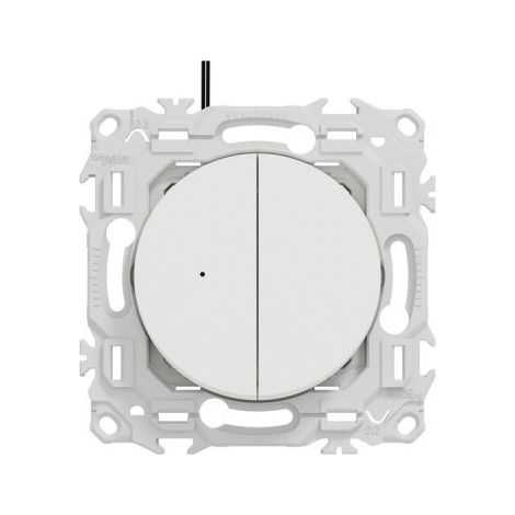 Doppel-Wechselschalter oder Druckschalter Odace beleuchtet LED 0,15 mA - 10 AX - Kreideweiß - SCHNEIDER - S920273 (1/4)