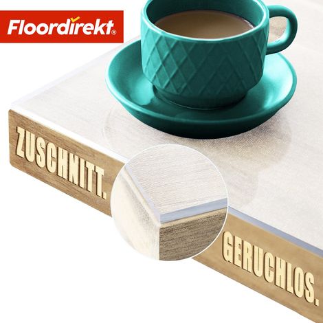 Tischfolie Neo Milky Milchweiß auf Maß mit geradem Schnitt 70 x 50 cm