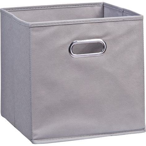 Zeller 14130 Patchwork - Contenitore in tessuto non tessuto, 28 x 28 x 28 cm, colore: Grigio