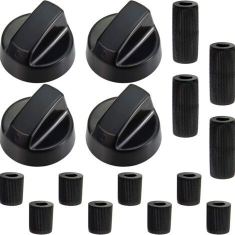 Ensemble de 4 pièces de rechange pour interrupteur de cuisinière à gaz, diamètre intérieur 6 mm/8 mm, pièces de rechange pour bouton de four et de plaque de cuisson - Noir - 1 pièce (1/5)