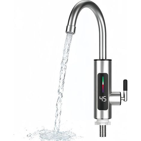 Rubinetto elettrico istantaneo con riscaldamento diretto dell'acqua calda per cucina, bagno, giardino, roulotte e campeggio - Kit di installazione completo (1/5)