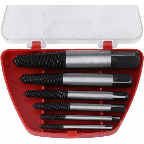 6Pcs HSS Extracteur de Vis Endommagé, Extracteur de Vis Fixé pour Ménagepratique, Acier, Goujons, Boulons Cassés 4mm-22mm (1/5)
