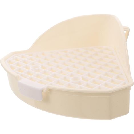 Triangular Litter Tray for Rabbits, Small Plastic Litter Tray for Small Animals, Angled Pet Pot (1/5)