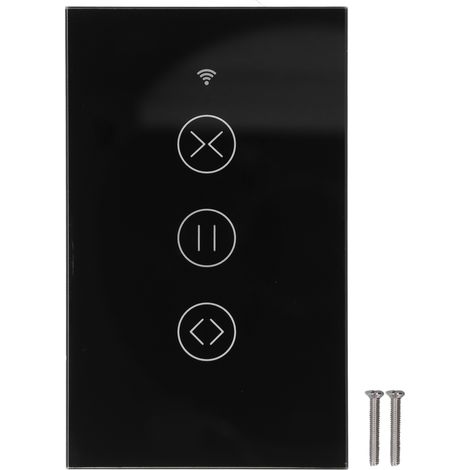 Interrupteur intelligent WiFi pour rideaux, minuterie, commande à distance via APP, tactile sans fil, prise US 90-250V, noir (1/5)
