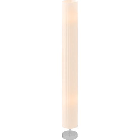 Lámpara de pie de interior, moderna lámpara de pie de columna independiente, luz suave, 40 W, 14 cm de largo x 14 cm de ancho x 120 cm de alto, acero inoxidable blanco -Crezuo