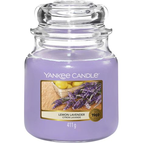 bougie jarre parfumée moyenne taille Citron lavande jusqu'à 75 heures de combustion (1/5)
