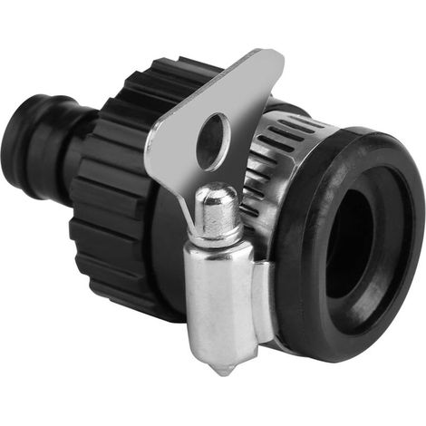 Connecteur de Tuyau de Robinet d'eau Universel pour Tuyau d'arrosage de Lavage de Voiture raccord Rapide Adaptateur de Robinet diamètre inférieur à 16 mm (Noir) (1/5)