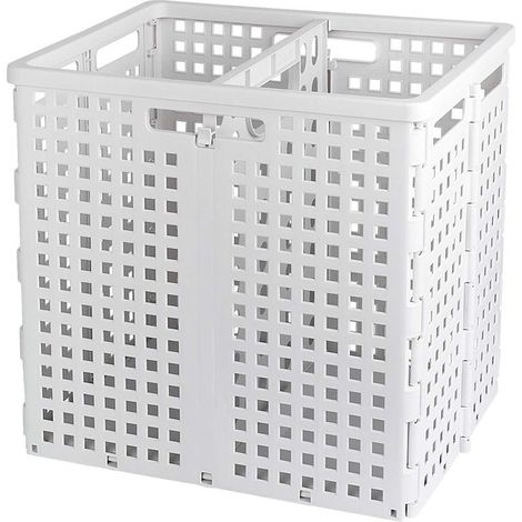 Basket to laundry foldable 50L 2 compartment Material PP Stable and empilable Storage clothes and toys (1/5)