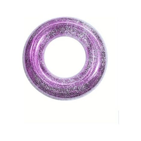Bouée gonflable transparente à paillettes, nouveauté très populaire pour adultes et enfants. Accessoires aquatiques gonflables. Bouée en PVC épais 80 80 (1/5)