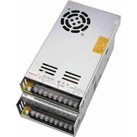 Alimentation électrique avec interrupteur 400W, 60V DC, S-400-60, 6,6a, sortie unique pour routeur, moulin à mousse, graveur Plasma (1/5)