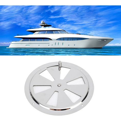 Kabinenlüftungsplatte aus seewasserbeständigem Edelstahl 304 mit Schmetterlingsventil und seitlichen Knöpfen, geeignet für 6-Zoll-Schiffsarmaturen (2976SL). (1/5)