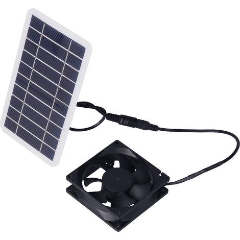 Ventilateur solaire 2,5 W pour animaux de compagnie, extracteur d'air, idéal pour l'élevage et le jardinage en extérieur (1/5)