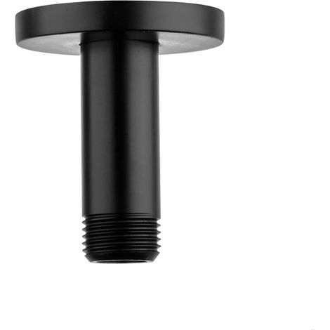 Balterley Modern Bathroom Round Ceiling Mounted Shower Arm Durable Brass Construction, 65x54mm - Black Finish
