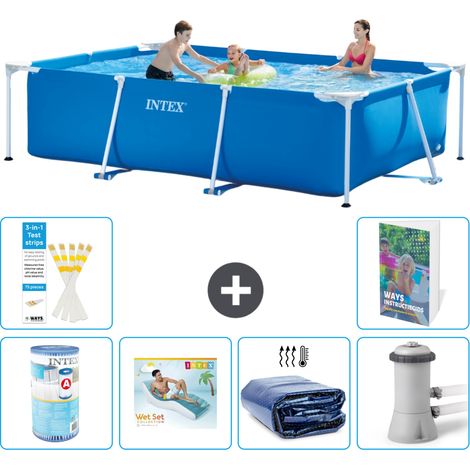 Intex Piscina con estructura Rectangular - 300x200x75 cm - 7-piezas  S173