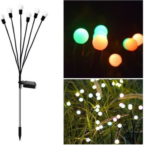 Guirlande lumineuse - - Multicolore - Résistant à l'eau - Énergie solaire - 6 ampoules (1/5)
