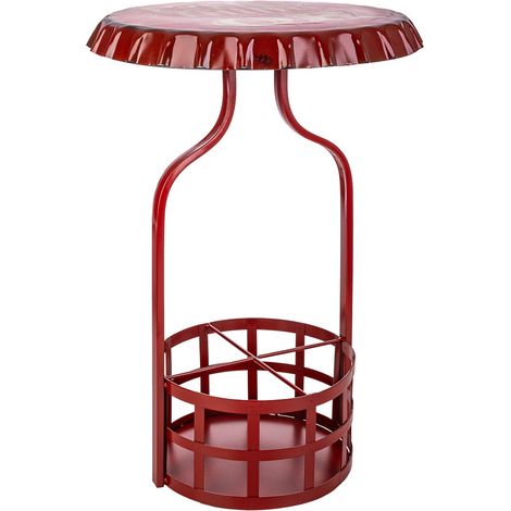 Mesa botellero de metal roja 42x42x60