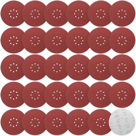 Disque Poncage 225 mm, 30 Pièces Disque Abrasif 225mm 8 trous Grain P600 Disques de ponçage 225mm Papier Abrasif Disques abrasifs auto-agrippants pour ponceuses à long cou, Ponceuses à plâtre (1/5)