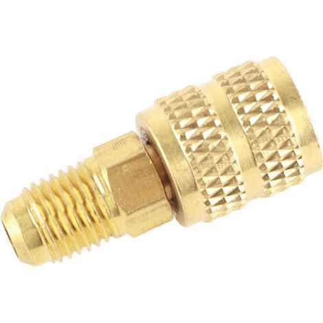 R410A 1/4"-Außengewinde auf 5/16"-SAE-Innengewinde-Anschlussadapter für Wärmepumpe (1/5)