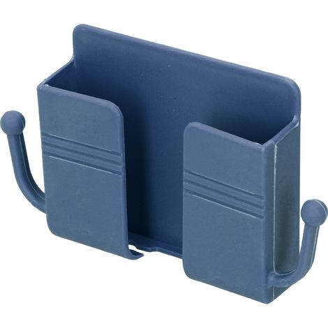 Support mural adhésif sans perçage pour chargeur de téléphone, boîte de rangement bleue autocollante, étagère multifonction à fixer au mur. (1/5)