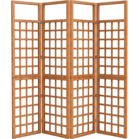 Relaxdays enrejado, Al x An: 180 x 161 cm, mampara jardín/balcón, madera de abeto, soporte para trepadoras, marrón (1/5)