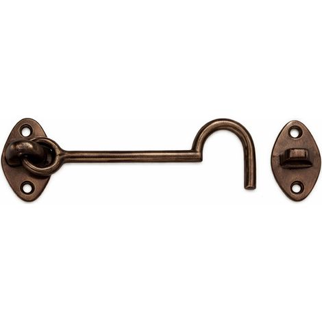 Gancio Fermapersiane Snodato con Incontro Ottone Bronzato 80 mm 5 pezzi