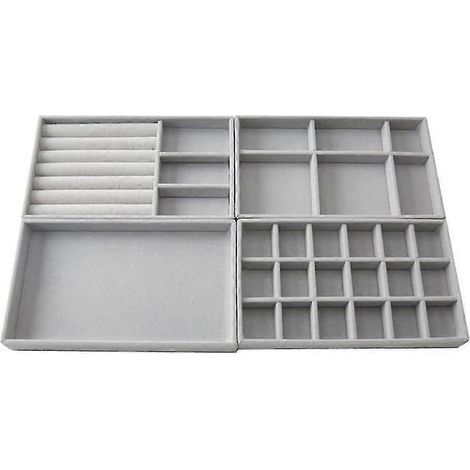 Ensemble de 4 tiroirs de rangement pour bijoux, plateau à bijoux, empilables (1/5)