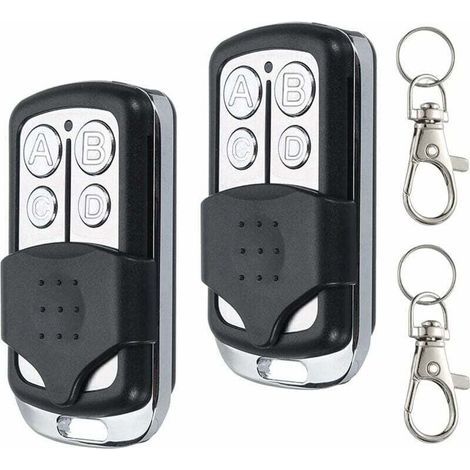 433,92 MHz Télécommande Portail Telecommande Universelle Portail Telecommande Porte de Garage 4 Canaux Télécommandes de Duplicateur de Code Fixe 2pcs-Crezuo-Chrom (1/4)